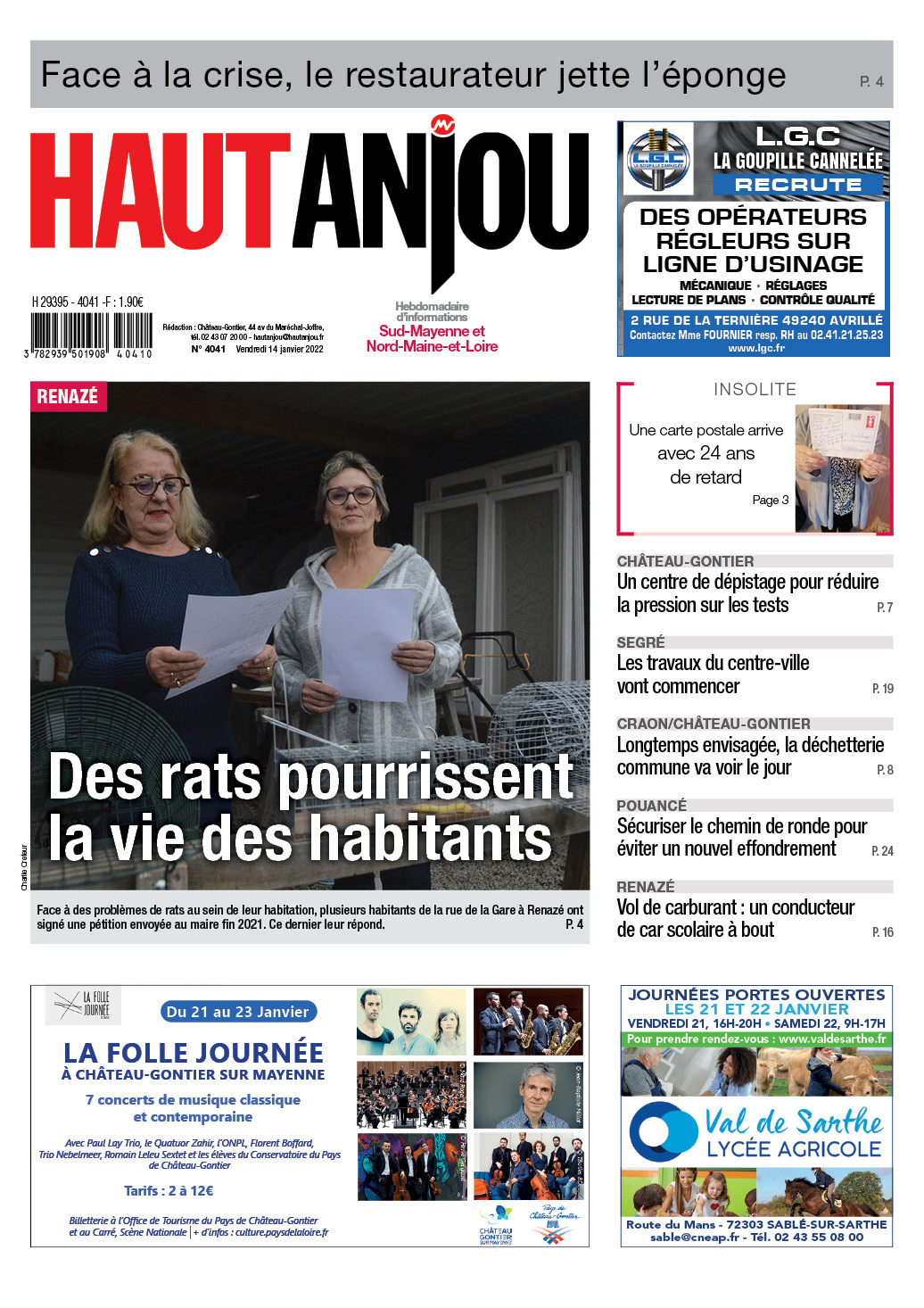 Renazé : des rats pourrissent la vie des habitants