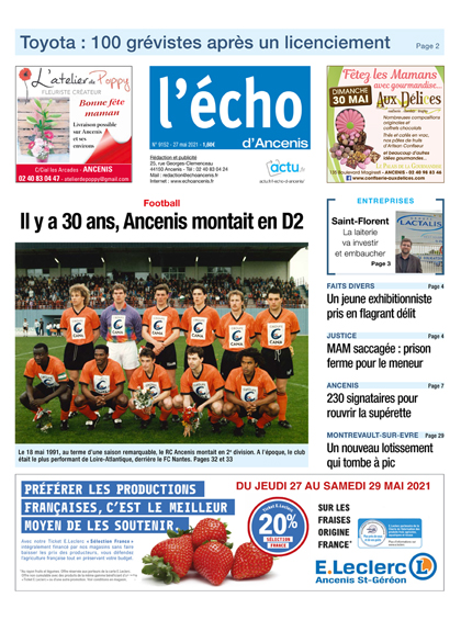 Football : il y a 30 ans, Ancenis montait en D2